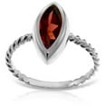 thumbnail image 1 of Galaxy Gold 14K Solid White Gold Cable Band Ring with Natural Marquise Garnet, Size 6.0, 5.5-11 Sizes, January Birthstone, Symbol of Devotion, 1 of 4