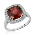 thumbnail image 1 of Galaxy Gold 14K Solid White Gold Cushion Cut 4.8 CTW Ring with Natural Diamonds and Natural Garnet (10.5), 1 of 2