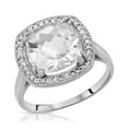 thumbnail image 1 of Galaxy Gold 14K Solid White Gold Cushion Cut 5.2 CTW Ring with Natural Diamonds and Natural White Topaz (7.5), 1 of 2