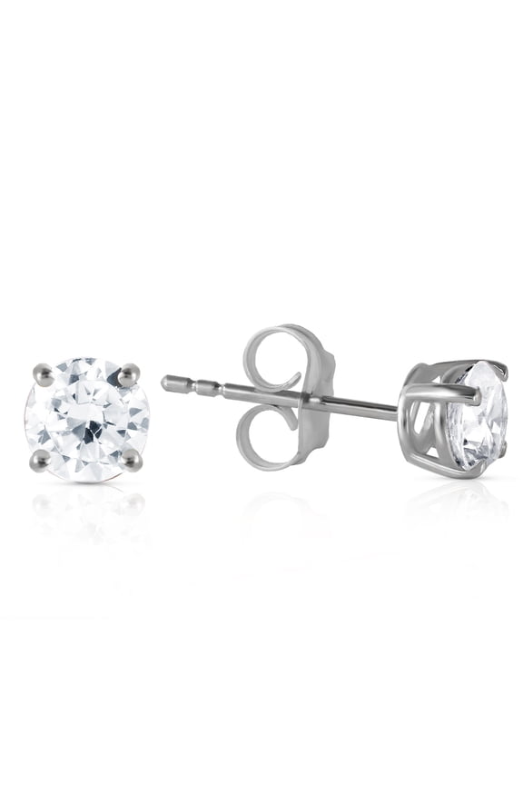 14K Solid Gold 0.80 Carat Natural Diamond Stud Earrings for Women - White Gold Fine Jewelry