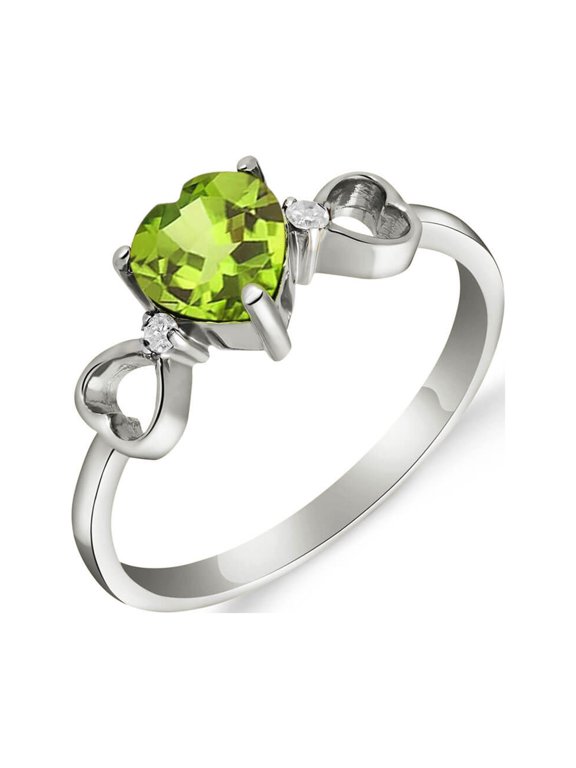 14K Solid Gold 0.96 Carat Natural Diamond Heart-Shaped Ring for Women - White Gold Fine Jewelry