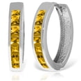 thumbnail image 1 of Galaxy Gold 14K White Gold Natural Citrine Huggie Earrings - November Birthstone - Joy - Fine Jewelry for Women, 1 of 4