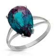 thumbnail image 1 of Galaxy Gold 14K Solid White Gold Pear Shape 5.00 CTW Ring with Grown Genuine Alexandrite Color Changing (8.0), 1 of 2