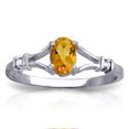 thumbnail image 1 of Galaxy Gold 14K White Gold 0.46 Carat Natural Diamonds and Oval-Shaped Citrine Ring - November Birthstone - Warmth & Prosperity - Sizes 5.5 to 11 - Fine Jewelry for Women, 1 of 1