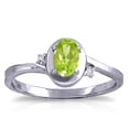 thumbnail image 1 of Galaxy Gold 14K White Gold 0.51 Carat Natural Diamonds and Oval-Shaped Peridot Ring - August Birthstone - Abundance & Joy - Sizes 5.5 to 11 - Fine Jewelry for Women, 1 of 1