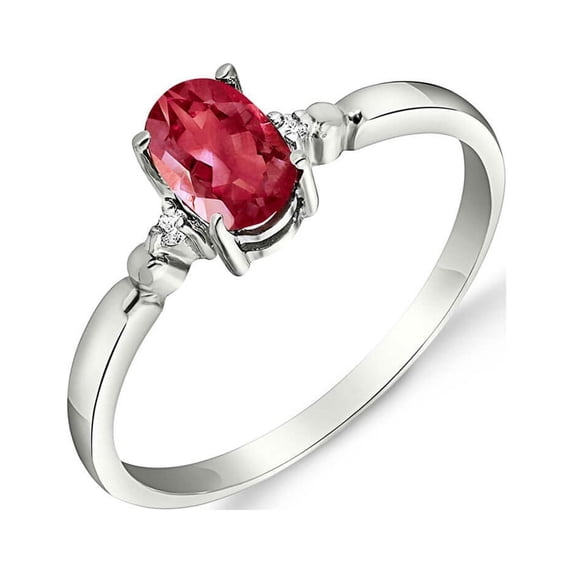 Galaxy Gold 14K Solid White Gold Ring 0.71 ct Diamond Ruby