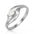 thumbnail image 1 of Galaxy Gold 14K White Gold 0.15 Carat Natural Pear-Shaped Opal Ring - October Birthstone - Inspiration - Sizes 5.5 to 11 - Fine Jewelry for Women, 1 of 3