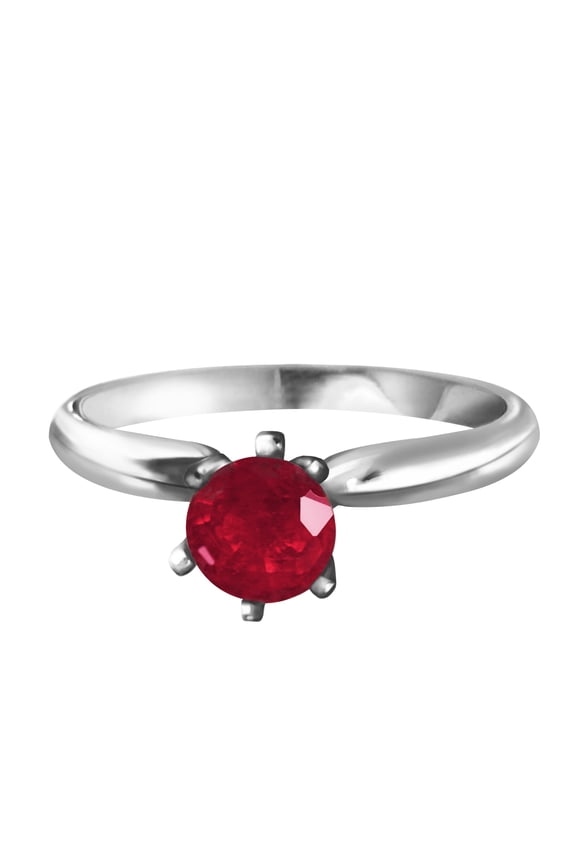 14K White Gold 0.65 Carat Natural 0.65 Carat Ruby Ring - July Birthstone - Passion & Protection - Sizes 5.5 to 11 - Fine Jewelry for Women