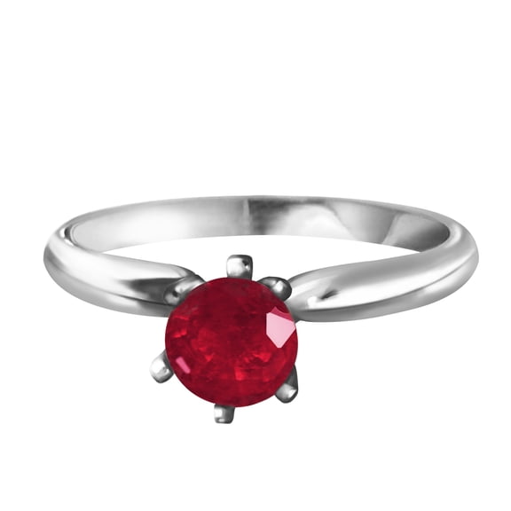 Galaxy Gold 14K White Gold 0.65 Carat Natural 0.65 Carat Ruby Ring - July Birthstone - Passion & Protection - Sizes 5.5 to 11 - Fine Jewelry for Women