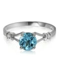 thumbnail image 1 of Galaxy Gold 14K White Gold 1.02 CTW Natural Diamonds and Blue Topaz Ring - December Birthstone - Courage & Clarity - Sizes 5.5 to 11 - Fine Jewelry for Women, 1 of 2