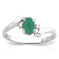 thumbnail image 1 of Galaxy Gold 14K White Gold Natural Diamonds and Emerald Ring - May Birthstone - Harmony - Sizes 5.5 to 11 - Fine Jewelry for Women, 1 of 1