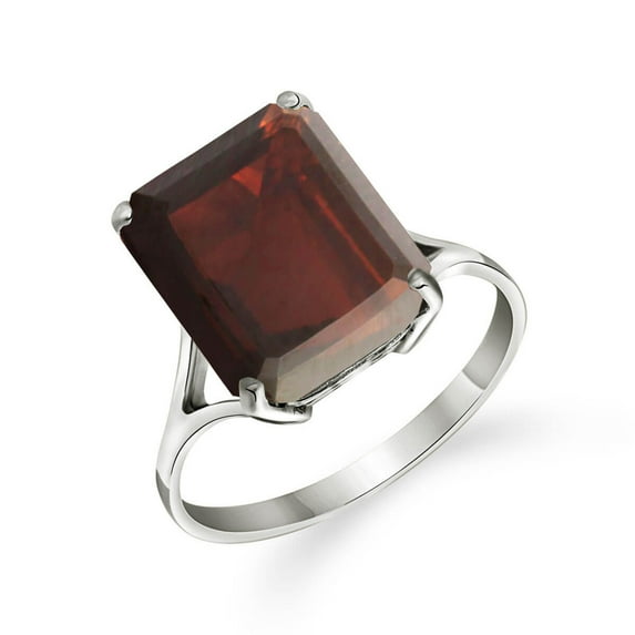 Galaxy Gold 14K Solid Gold Natural Garnet Ring for Women - White Gold Fine Jewelry