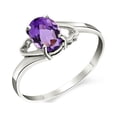 thumbnail image 1 of Galaxy Gold 14K White Gold Natural Oval-Shaped Amethyst Ring - February Birthstone - Peace & Wisdom - Sizes 5.5 to 11 - Fine Jewelry for Women, 1 of 1