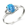 thumbnail image 1 of Galaxy Gold 14K White Gold Natural Oval-Shaped Blue Topaz Ring - December Birthstone - Communication & Serenity - Sizes 5.5 to 11 - Fine Jewelry for Women, 1 of 1