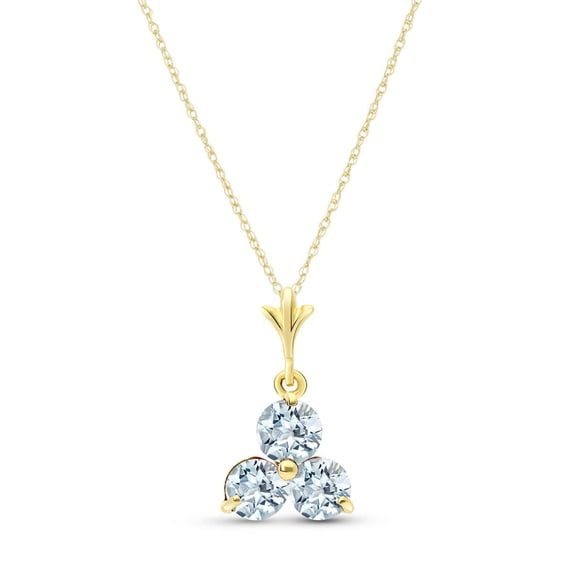 Galaxy Gold 14K Solid Yellow Gold 18" Necklace with 2.25 Carat 2.25 Carat Natural Aquamarine, 14"-24" Sizes, March Birthstone, Symbol of Serenity