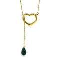thumbnail image 1 of Galaxy Gold 14K Solid Yellow Gold 18" Open Heart Pendant Necklace with a Genuine Emerald Drop, 14"-24" Sizes, May Birthstone, Symbol of Hope, 1 of 3