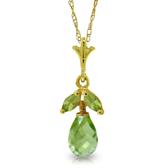 Galaxy Gold 14K Solid Yellow Gold 20" Necklace with Natural Peridot, 14"-24" Sizes, August Birthstone, Symbol of Renewal
