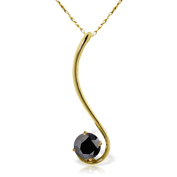 Galaxy Gold 14K Solid Gold 0.50 Carat Natural Black Diamond Necklace for Women - Yellow Gold Fine Jewelry