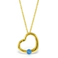 thumbnail image 1 of Galaxy Gold 14K Solid Gold Natural Blue Topaz Drop Pendant Necklace for Women - Yellow Gold Fine Jewelry, 1 of 6