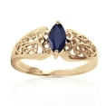 thumbnail image 1 of Galaxy Gold 14K Solid Yellow Gold Filigree Ring with Natural Marquis-Shaped Sapphire, Size 7.0, 5.5-11 Sizes, September Birthstone, Symbol of Wisdom, 1 of 3