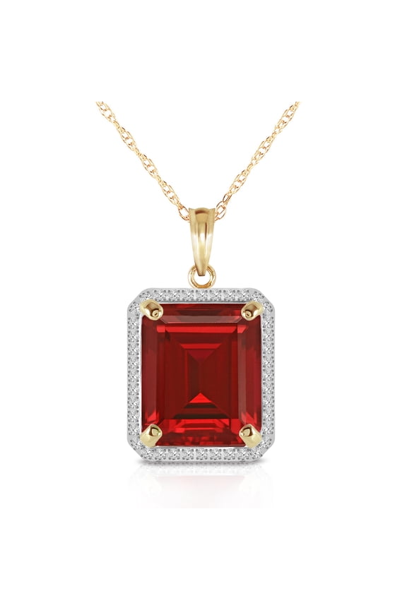 14K Solid Yellow Gold Necklace 0.20 Diamonds & 8.00 ct Ruby (18)
