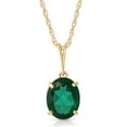 thumbnail image 1 of Galaxy Gold GG 14K Yellow Gold 1.90 Carat Oval Shape High Polished Genuine Emerald Pendant Necklace - May Birthstone - Renewal & Love - 16" to 24" - Fine Jewelry for Women, 1 of 2