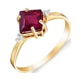 thumbnail image 1 of Galaxy Gold 14K Yellow Gold 1.77 Carat Natural Square-Shaped Garnet and Diamond Accent Petite Ring - January Birthstone - Energy & Devotion - Sizes 5.5 to 11 - Fine Jewelry for Women, 1 of 2