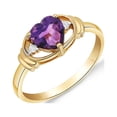 thumbnail image 1 of Galaxy Gold 14K Yellow Gold 0.96 CTW Natural Diamonds and Heart-Shaped Amethyst Ring - February Birthstone - Peace & Wisdom - Sizes 5.5 to 11 - Fine Jewelry for Women, 1 of 2