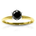 thumbnail image 1 of Galaxy Gold 14K Solid Yellow Gold Ring with 1.0 CT Black Diamond, Size 10.5, 5.5-11 Sizes, April Birthstone, Symbol of Strength, 1 of 3