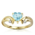 thumbnail image 1 of Galaxy Gold GG 14K Yellow Gold Natural Diamonds and Aquamarine Ring - March Birthstone - Courage & Clarity - Sizes 5.5 to 11 - Fine Jewelry for Women, 1 of 2