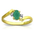 thumbnail image 1 of Galaxy Gold 14K Yellow Gold Natural Diamonds and Emerald Ring - May Birthstone - Harmony - Sizes 5.5 to 11 - Fine Jewelry for Women, 1 of 1