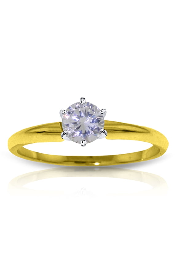 14K Solid Yellow Gold Solitaire Ring with 0.30 CT Natural Diamond, Size 10, 5.5-11 Sizes, April Birthstone, Symbol of Brilliance