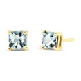 thumbnail image 1 of Galaxy Gold 14K Yellow Gold 0.8 Carat Natural Aquamarine Stud Earrings - March Birthstone - Courage & Clarity - Fine Jewelry for Women, 1 of 2