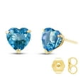 thumbnail image 1 of Galaxy Gold GG 14K Yellow Gold 3.25 CTW Natural Blue Topaz Stud Earrings - December Birthstone - Communication & Serenity - Fine Jewelry for Women, 1 of 2