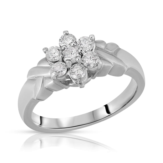 Galaxy Gold 14K Solid Gold 0.50 Carat Natural Diamond Ring for Women - White Gold Fine Jewelry