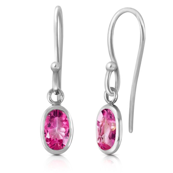 Galaxy Gold 14K White Gold 1 Carat Natural Pink Topaz Stud Earrings - Hope & Creativity - Fine Jewelry for Women