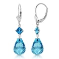 thumbnail image 1 of Galaxy Gold 14K White Gold 11 CTW Natural Blue Topaz Dangle Earrings - December Birthstone - Communication & Serenity - Fine Jewelry for Women, 1 of 3
