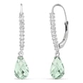 thumbnail image 1 of Galaxy Gold 14K White Gold 4.8 CT Natural Diamond and Green Amethyst Dangle Earrings - February Birthstone - Peace & Wisdom - Fine Jewelry for Women, 1 of 1