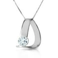 thumbnail image 1 of Galaxy Gold 14K White Gold Aquamarine Pendant Necklace - March Birthstone - Courage & Clarity - 16" to 24" - Fine Jewelry for Women, 1 of 3