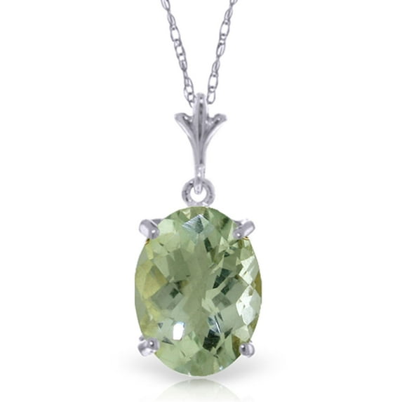Galaxy Gold 14K White Gold Green Amethyst and Amethyst Pendant Necklace - February Birthstone - Abundance & Joy - 16" to 24" - Fine Jewelry for Women