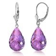 thumbnail image 1 of Galaxy Gold 14K White Gold Natural Amethyst Dangle Earrings - February Birthstone - Peace & Wisdom - Fine Jewelry for Women, 1 of 3