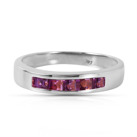 Galaxy Gold 14K White Gold Natural Amethysts Ring - February Birthstone - Peace & Wisdom - Sizes 5.5 to 11 - Fine Jewelry for Women