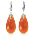 thumbnail image 1 of Galaxy Gold 14K White Gold Natural Chalcedony Dangle Earrings - May Birthstone - Harmony - Fine Jewelry for Women, 1 of 3