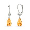 thumbnail image 1 of Galaxy Gold 14K White Gold Natural Citrine and Natural Diamond Dangle Earrings - November Birthstone - Warmth & Prosperity - Fine Jewelry for Women, 1 of 1