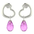thumbnail image 1 of Galaxy Gold 14K White Gold Natural Pink Topaz Dangle Earrings - November Birthstone - Warmth & Prosperity - Fine Jewelry for Women, 1 of 3