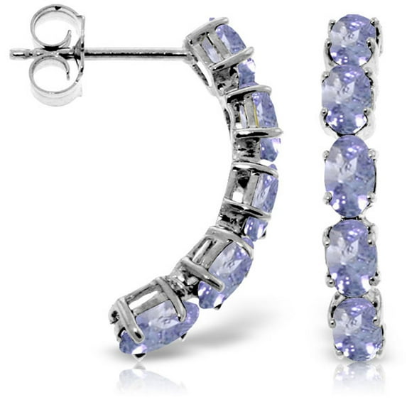 Galaxy Gold 14K White Gold Natural Tanzanite Dangle Earrings - December Birthstone - Balance & Intuition - Fine Jewelry for Women