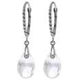 thumbnail image 1 of Galaxy Gold 14K White Gold Natural White Topaz Dangle Earrings - April Birthstone - Courage & Clarity - Fine Jewelry for Women, 1 of 1