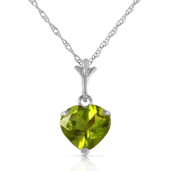 Galaxy Gold 14K Solid Gold Natural Peridot Necklace for Women - White Gold Fine Jewelry