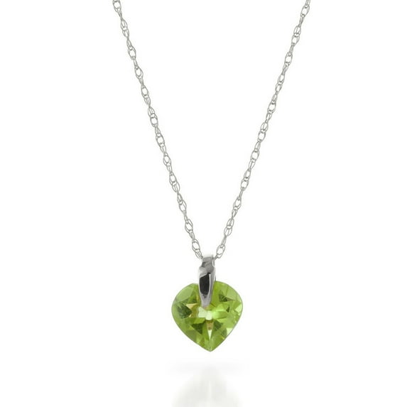 Galaxy Gold 14K White Gold Peridot Pendant Necklace - August Birthstone - Warmth & Prosperity - 16" to 24" - Fine Jewelry for Women
