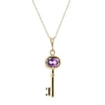 thumbnail image 1 of Galaxy Gold 14K Yellow Gold 0.5 Carat Amethyst Pendant Necklace - February Birthstone - Peace & Wisdom - 16" to 24" - Fine Jewelry for Women, 1 of 5